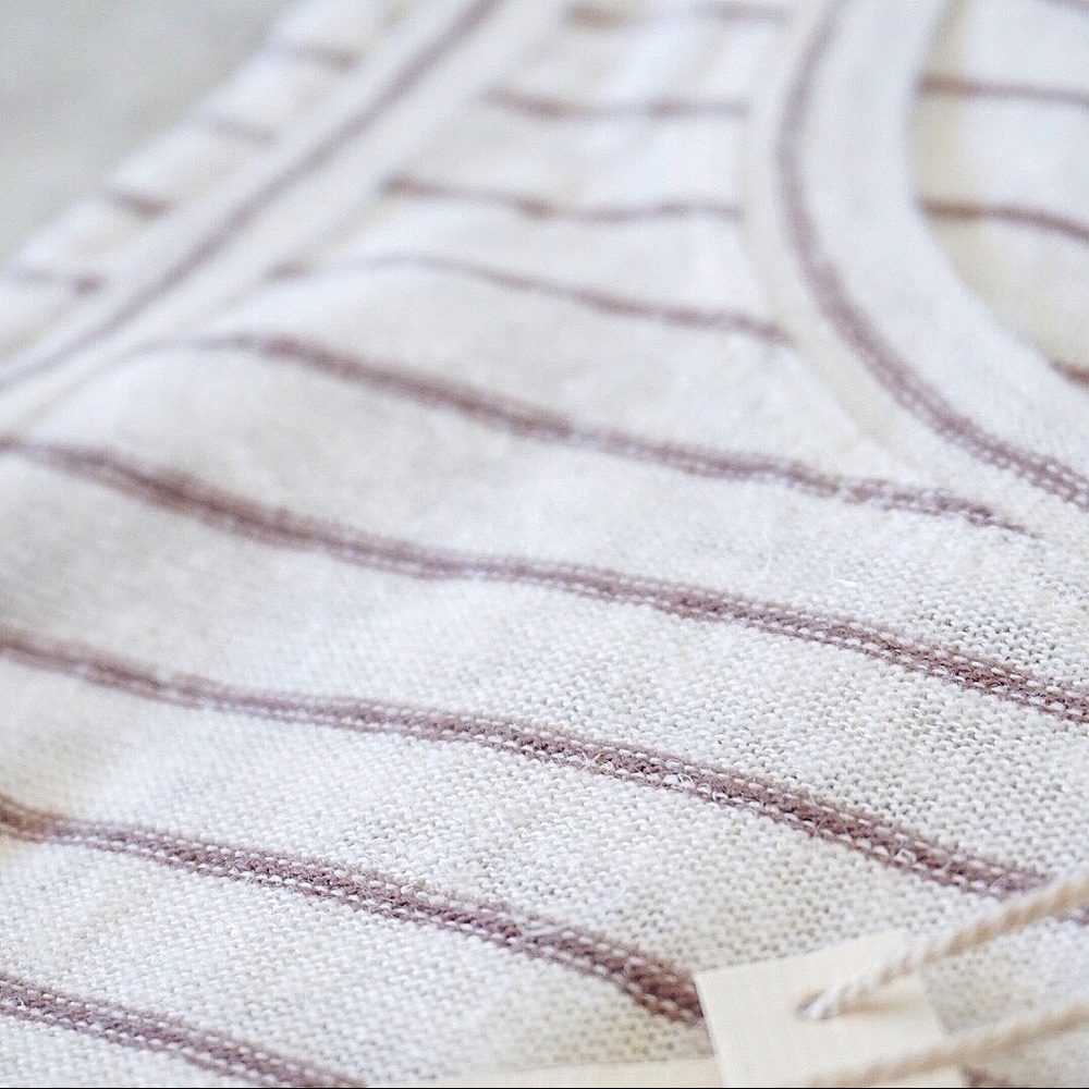Striped Racerback Tank Linen Rayon Top White - Picture 8 of 9